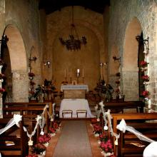 L'interno della Chiesa di San Vincenti preparato per un matrimonio